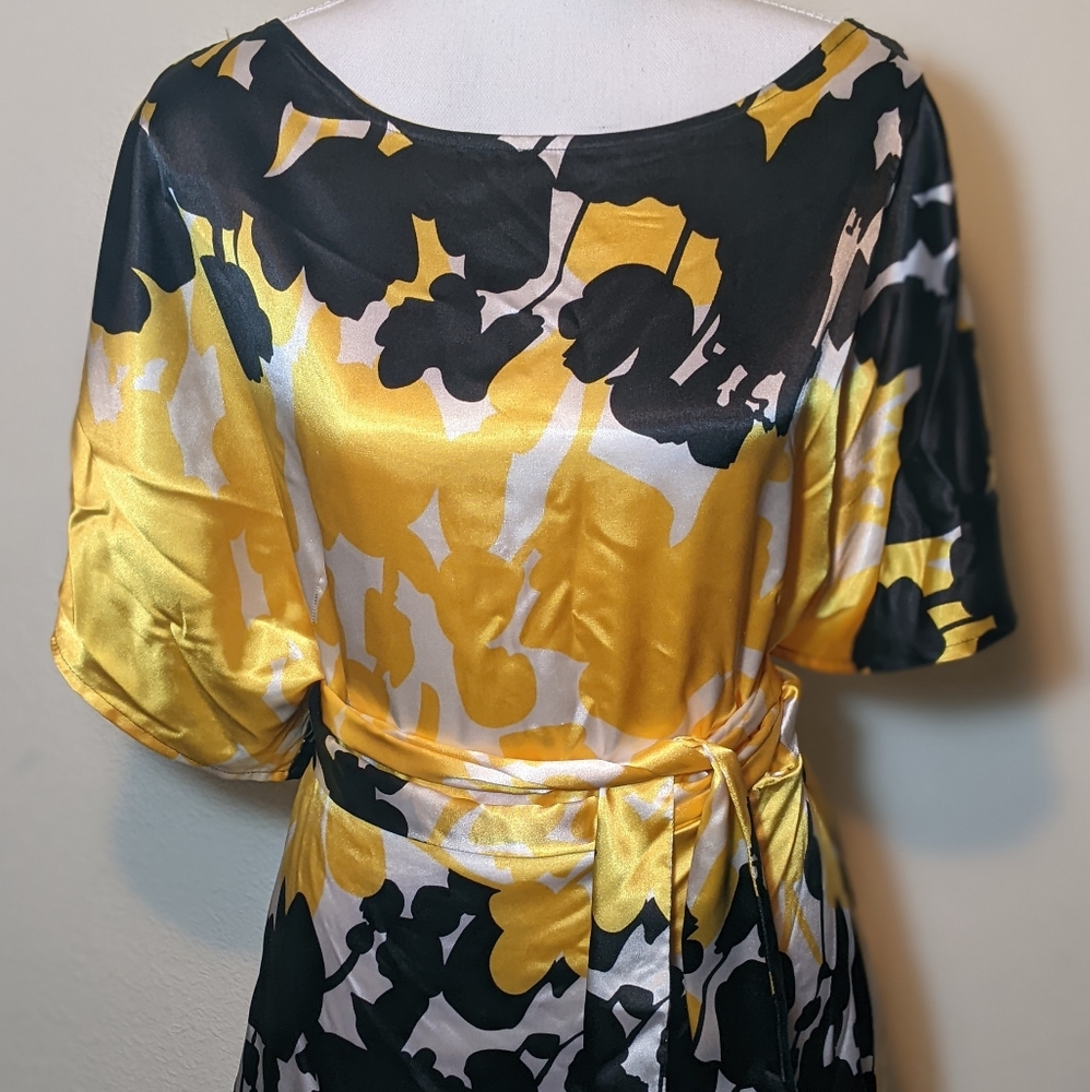 BCBG MaxAzria black and yellow dress